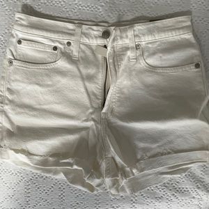 NWT Madewell high rise white denim shorts